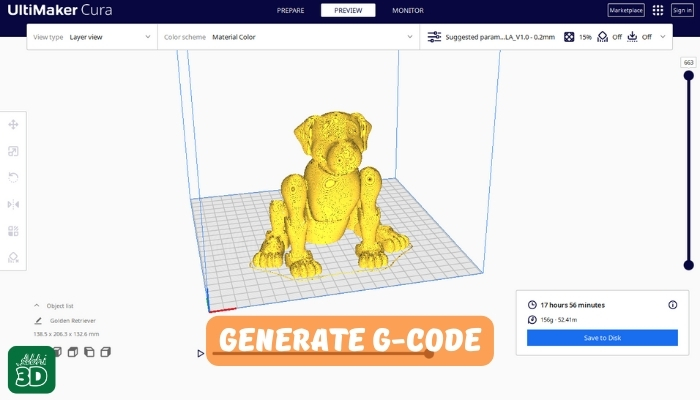 Generate G-Code File For 3D Printer