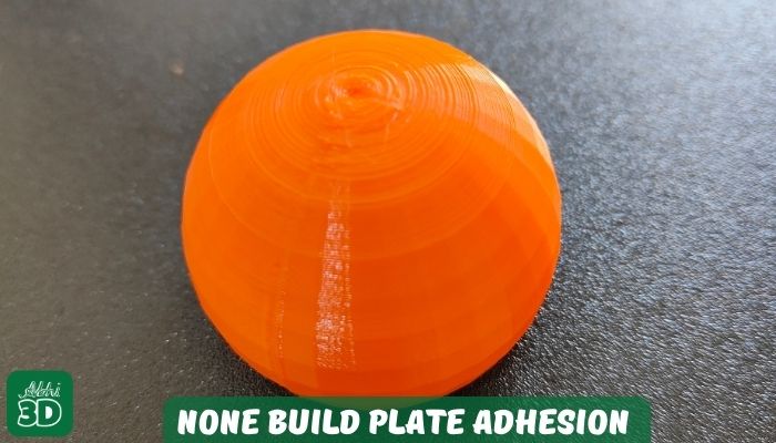 None Printed Build Plate Adhesion in 3D Printing 