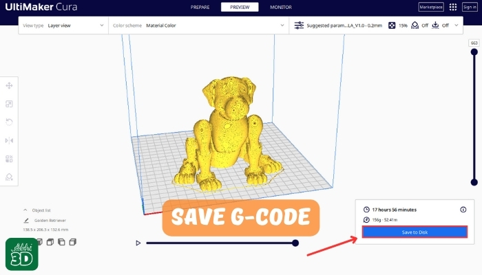 Save G-Code For 3D Printing