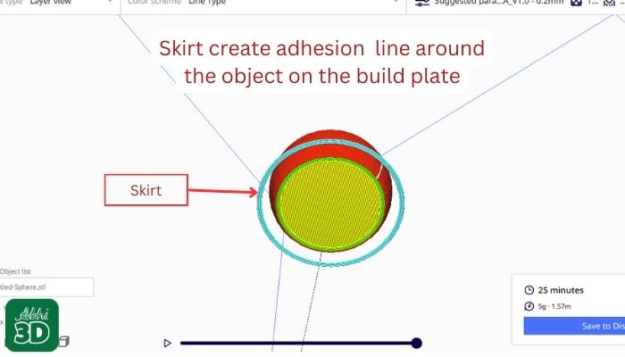 Skirt Build Plate Adhesion In 3D Printing