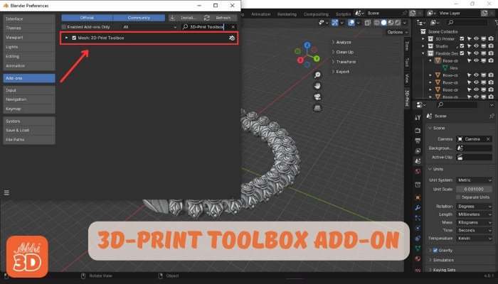 3D-Print Toolbox add-on in Blender