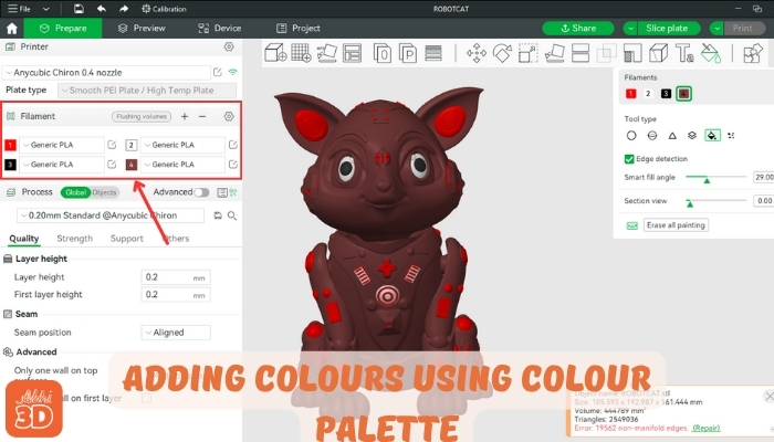 Adding Colours Using Colour Palette In 3MF File