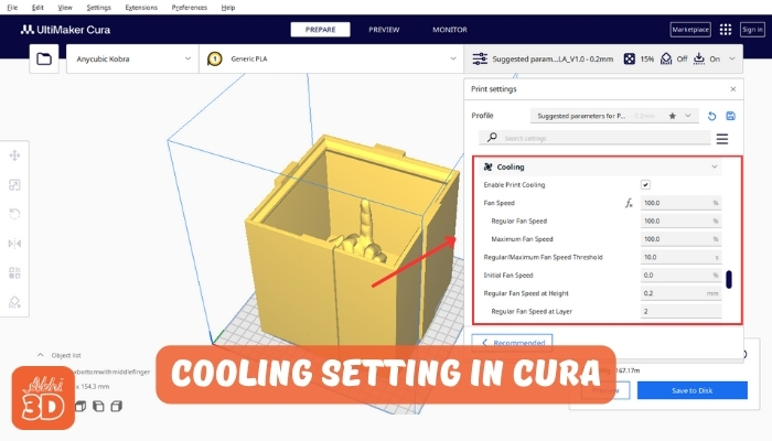 Cooling Setting in Cura for 3D Printing