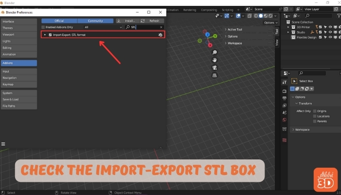 Import-Export STl box in Blender for 3D printing