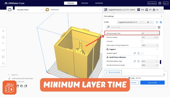 Minimum Layer Time in Cura for 3D Printing