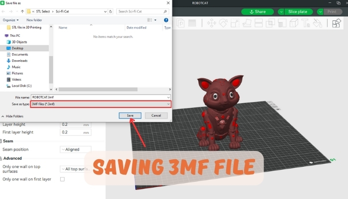 Saving as 3MF File for 3d Printing