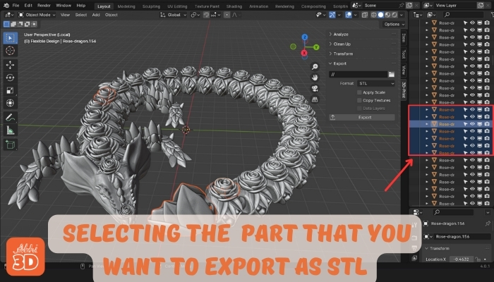  Selecting the multiple separated parts in Blender