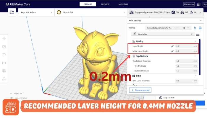Recommended Layer Height for 0.4mm Nozzle in 3D Printing