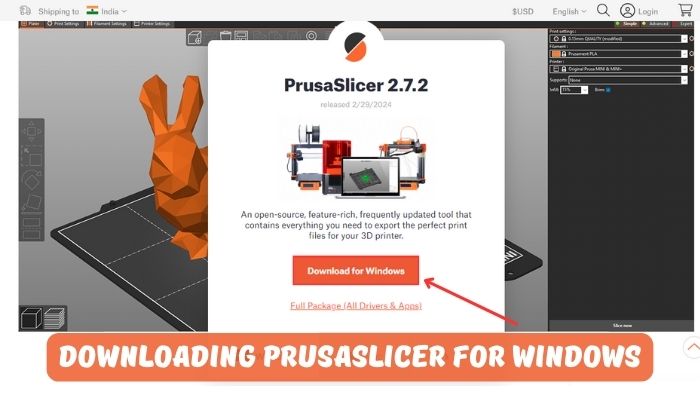 Downloading Prusaslicer for Windows