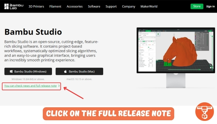 Full Release Note on Bambu Studio Website